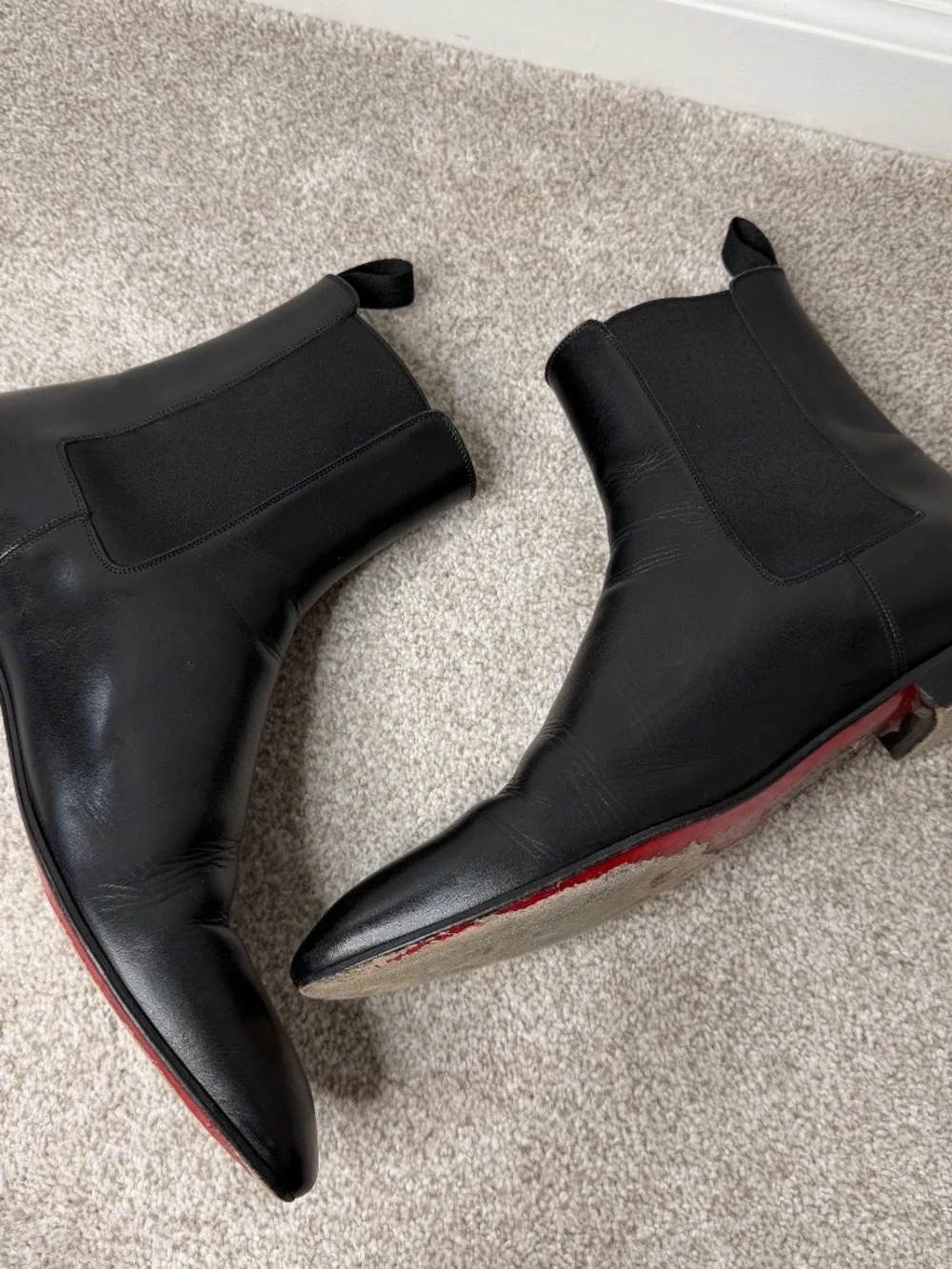 Christian Louboutin Paris Chelsea Roadie Black Leather Men’s Boots 43.5 10.5